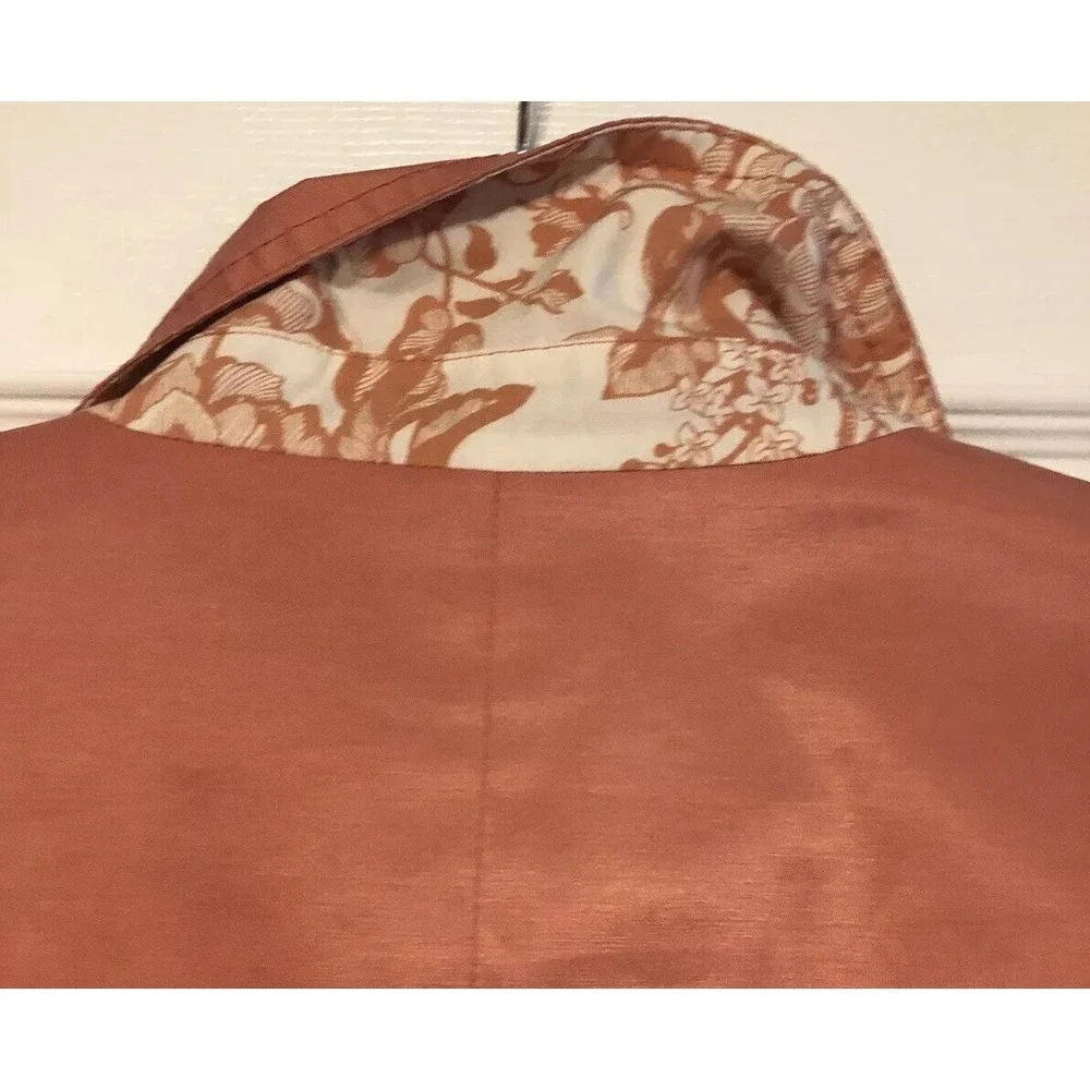 Isaac Mizrahi Live Jacket‎ Windbreaker Beautiful Coral With Floral Lining Sz 1X
